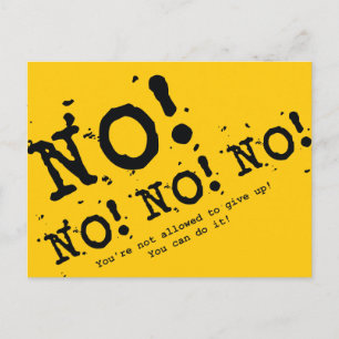 Nooit opgeven briefkaart