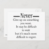 Nooit opgeven briefkaart (Voorkant / Achterkant)