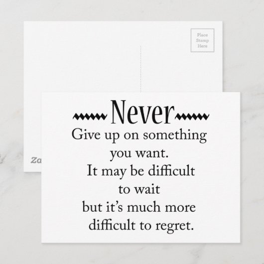 Nooit opgeven briefkaart (Voorkant / Achterkant)