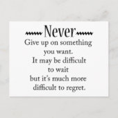 Nooit opgeven briefkaart (Voorkant)