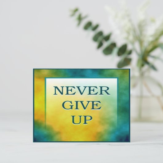 NOOIT OPGEVEN BRIEFKAART (Staand voorkant)