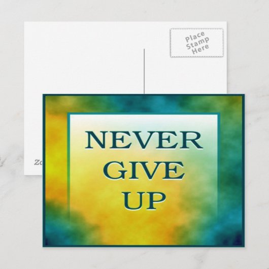 NOOIT OPGEVEN BRIEFKAART (Voorkant / Achterkant)