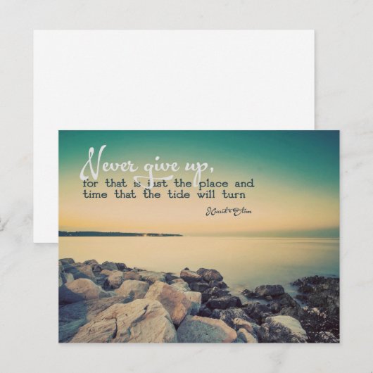 Nooit opgeven briefkaart (Voorkant / Achterkant)