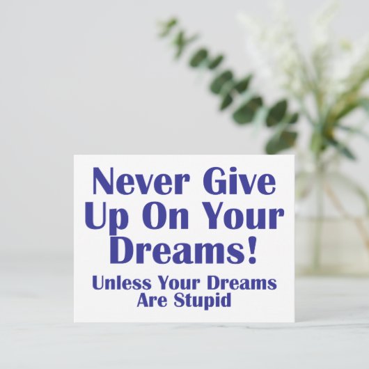 Nooit opgeven briefkaart (Staand voorkant)