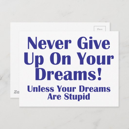 Nooit opgeven briefkaart (Voorkant / Achterkant)