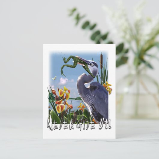 Nooit opgeven! briefkaart (Staand voorkant)