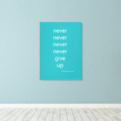 Nooit opgeven canvas afdruk (Insitu (Houten vloer))