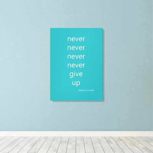 Nooit opgeven canvas afdruk (Insitu (Houten vloer))