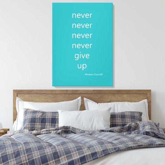 Nooit opgeven canvas afdruk (Insitu (Slaapkamer))