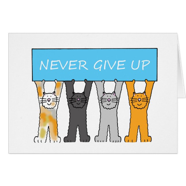 Nooit Opgeven Cartoon Katten (Voorkant Horizontaal)