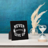 Nooit opgeven - Dumbbell - Motivatie van gym voor  Fotoplaat (Insitu)