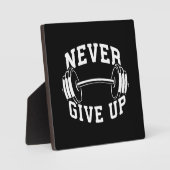 Nooit opgeven - Dumbbell - Motivatie van gym voor  Fotoplaat (Voorkant)