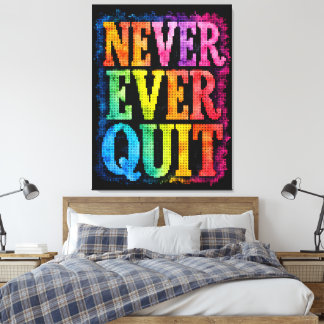 Nooit Opgeven Geometrische Stijl Motiverend Canvas Afdruk