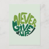Nooit Opgeven - Groene Positieve Hand Lettering Briefkaart (Voorkant)