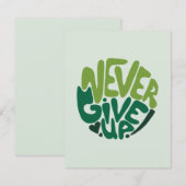 Nooit opgeven - Groene positieve handenbriefing (Voorkant / Achterkant)