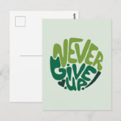 Nooit opgeven - Groene positieve handenbriefing Briefkaart (Voorkant / Achterkant)