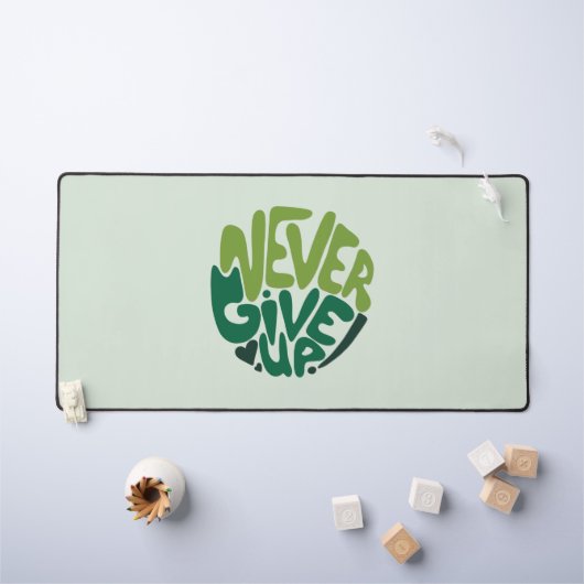 Nooit opgeven - Groene positieve handenbriefing Bureaumat (Kindertafel)