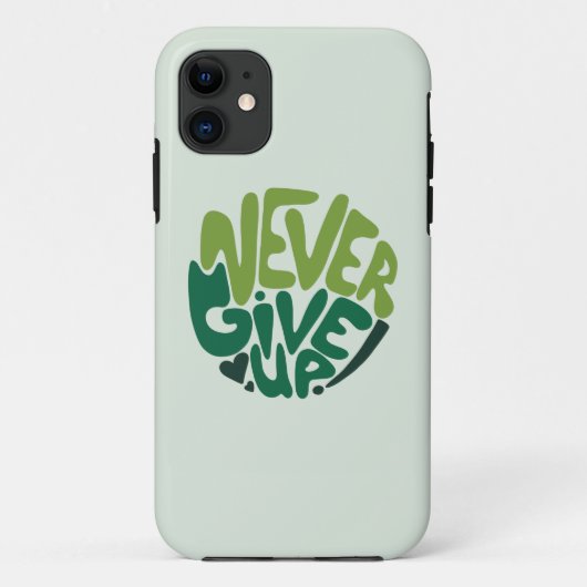 Nooit opgeven - Groene positieve handenbriefing Case-Mate iPhone Case (Achterkant)