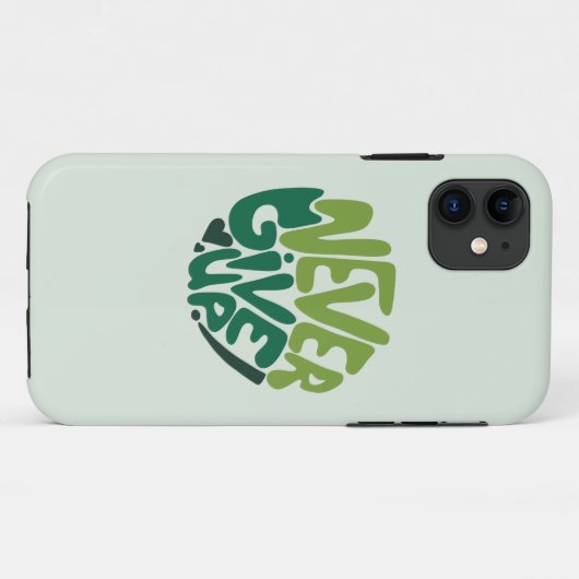 Nooit opgeven - Groene positieve handenbriefing Case-Mate iPhone Case (Achterkant (horizontaal))