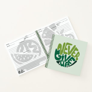 Nooit opgeven - Groene positieve handenbriefing Notitieboek