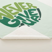 Nooit opgeven - Groene positieve handenbriefing Sherpa Deken (3/4)