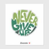 Nooit opgeven - Groene positieve handenbriefing Sticker (Vel)