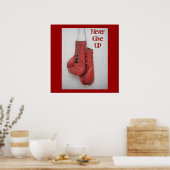 Nooit opgeven, handschoenen met een omlijsting afd poster (Keuken)