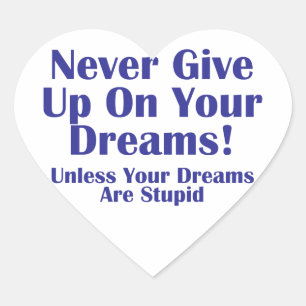 Nooit opgeven hart sticker