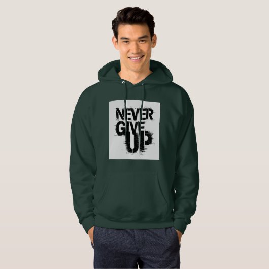Nooit opgeven hoodie (Voorkant volledig)