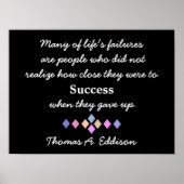 Nooit opgeven - Inspirerend citaat - poster (Voorkant)