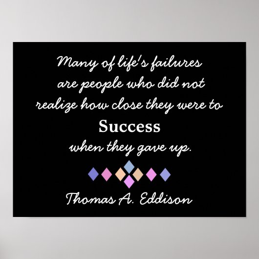 Nooit opgeven - Inspirerend citaat - poster (Voorkant)