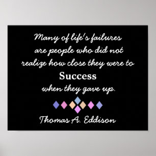 Nooit opgeven - Inspirerend prijsopgave - poster