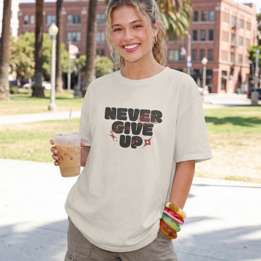 Nooit Opgeven Inspirerende Typografie Tri-Blend Shirt