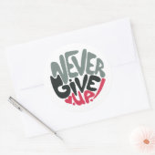 Nooit opgeven - Inspirerende woorden gebruiken Ronde Sticker (Envelop)