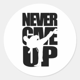 Nooit Opgeven Karate T Shirt  Ronde Sticker
