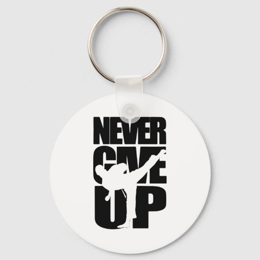 Nooit Opgeven Karate T Shirt Sleutelhanger (Voorkant)