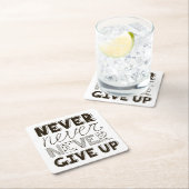 Nooit opgeven kartonnen onderzetters (Insitu)