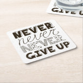 Nooit opgeven kartonnen onderzetters (Schuin)