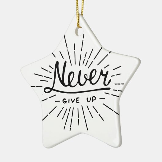 Nooit opgeven keramisch ornament (Links)