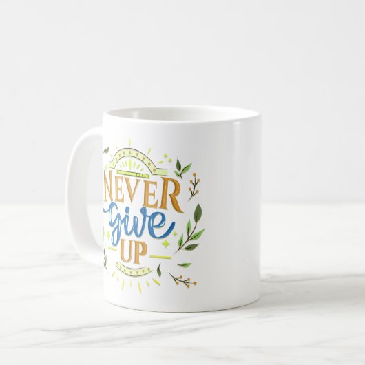 NOOIT OPGEVEN KOFFIEMOK (Voorkant links)