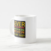 nooit opgeven koffiemok (Voorkant links)