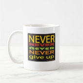 nooit opgeven koffiemok (Links)