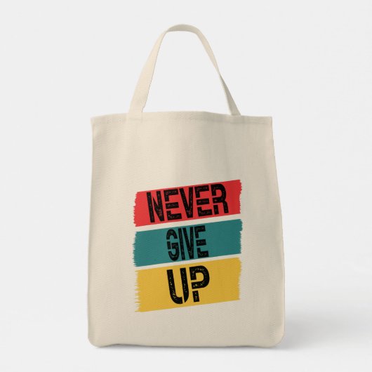Nooit opgeven, maar hard werken. tote bag (Achterkant)