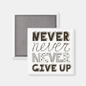 Nooit opgeven magneet (Voorkant / Achterkant)