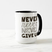 Nooit opgeven mok (Voorkant rechts)