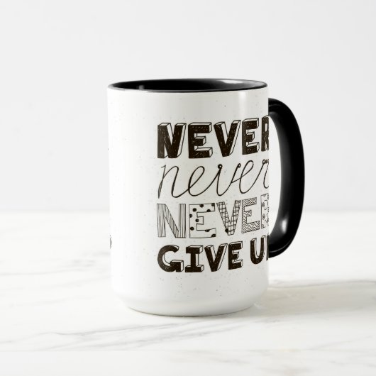 Nooit opgeven mok (Voorkant rechts)