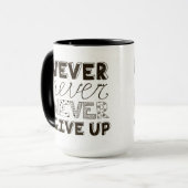 Nooit opgeven mok (Voorkant links)