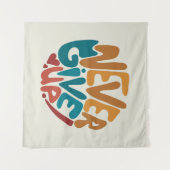 Nooit opgeven - Motivatie bericht bevestigen Wandkleed (Voorkant (horizontaal))