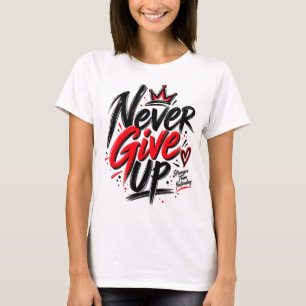 Nooit Opgeven Motivatie T-Shirt Inspirerend