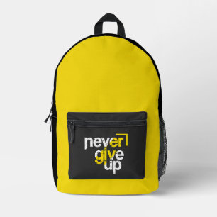 Nooit Opgeven Motiverende Getypte Lettering Met Di Bedrukte Rugzak